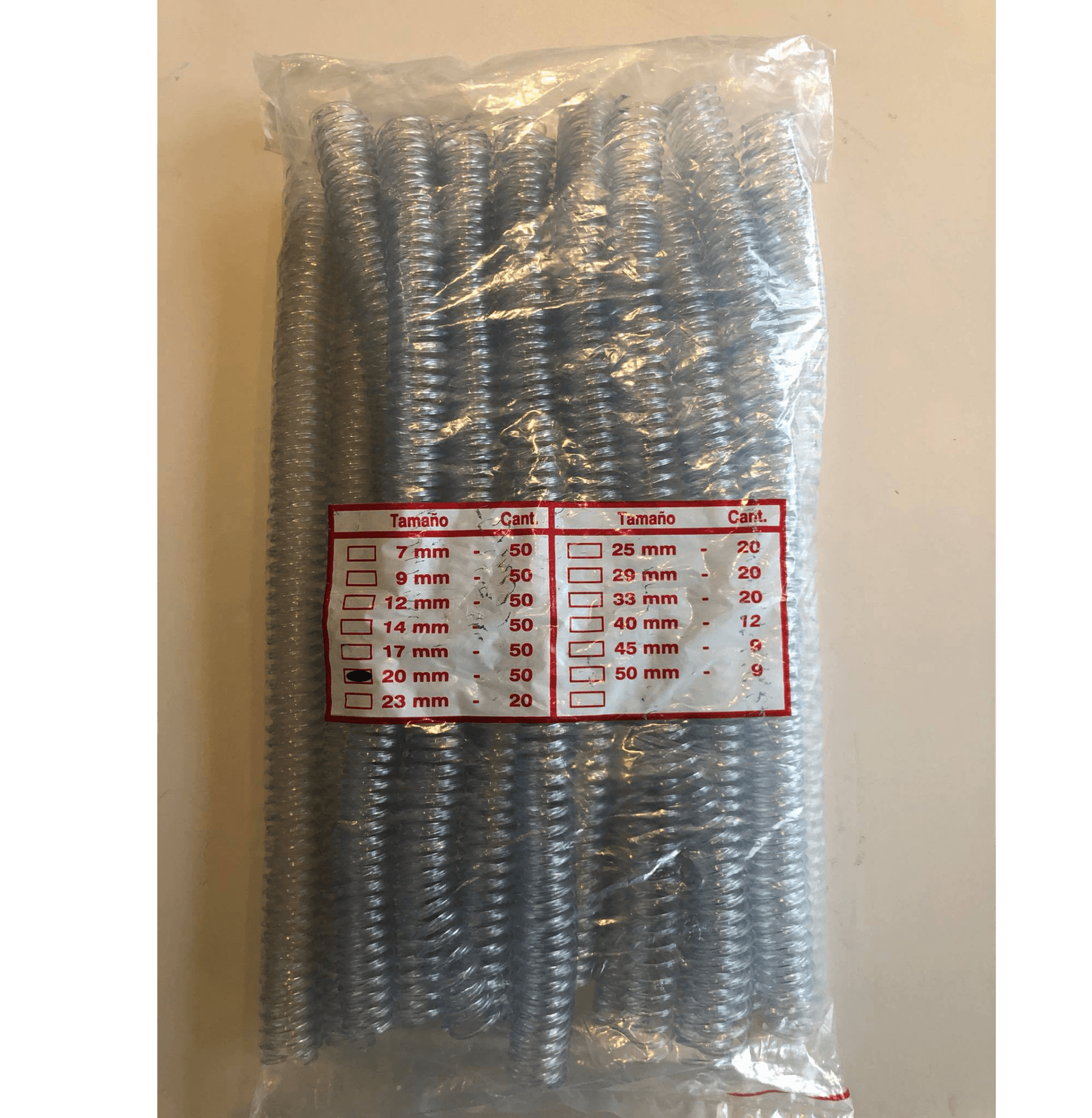 Espirales 20mm PVC
